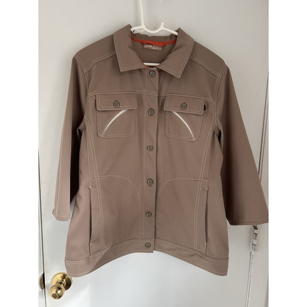 Go Lite Button Up Shirt Sustainably Made Women’s Size XL 3/4 Sleeve With Pockets